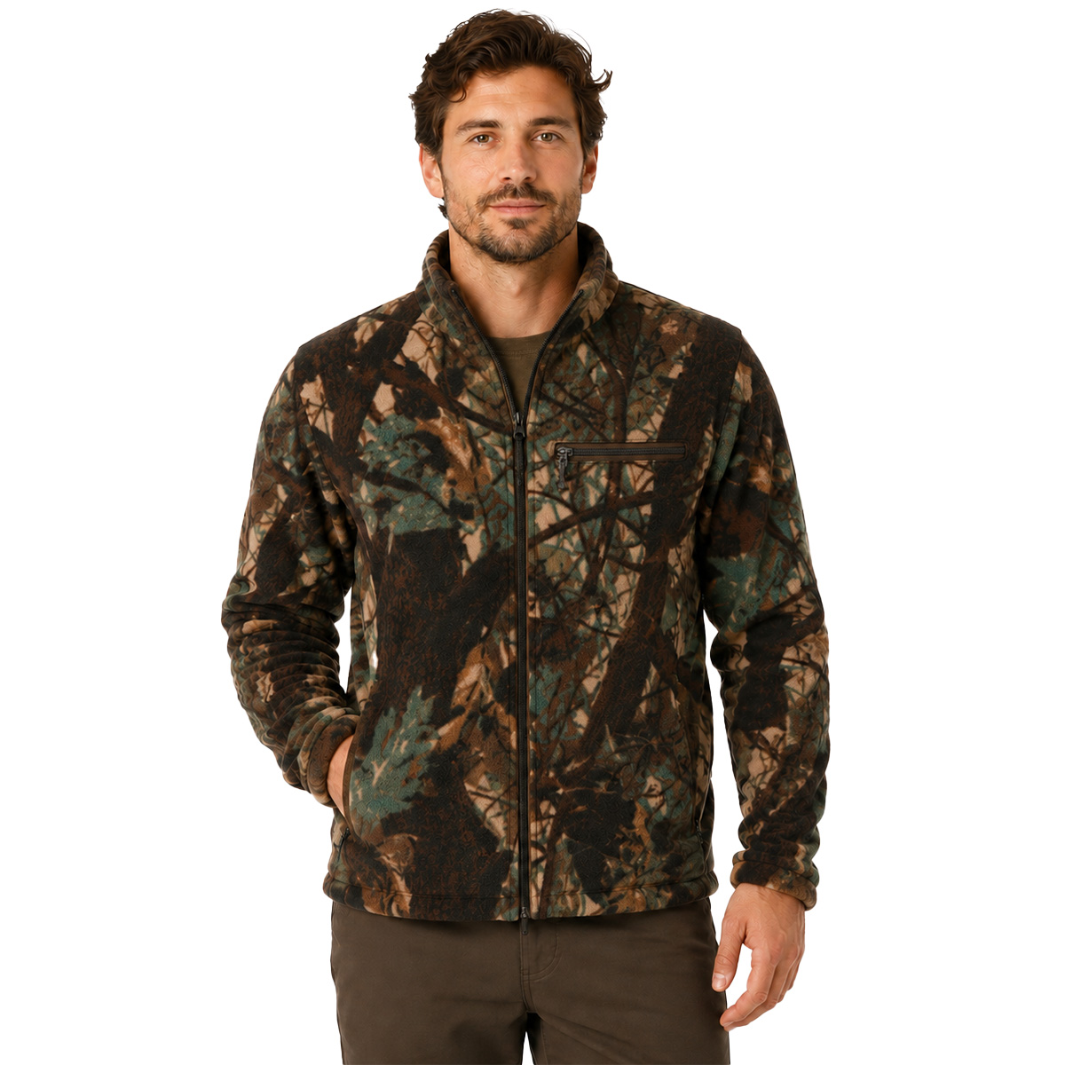 Maglia maglione caccia reversibile verde abbigliamento tecnico arancio - Personalizzabile con il tuo logo