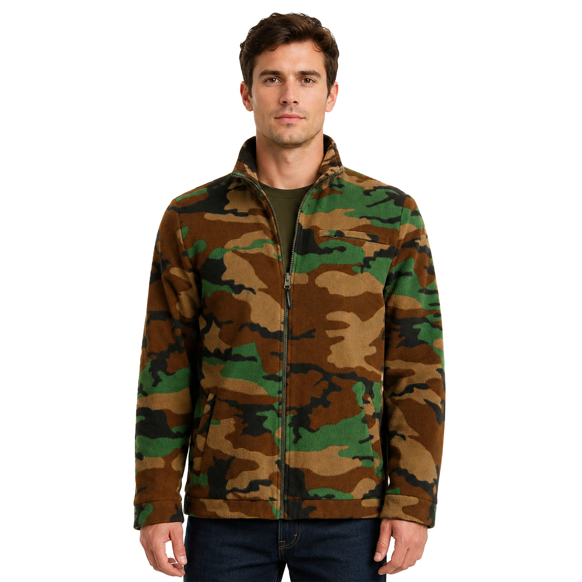 Maglia maglione caccia reversibile verde abbigliamento tecnico arancio - Personalizzabile con il tuo logo