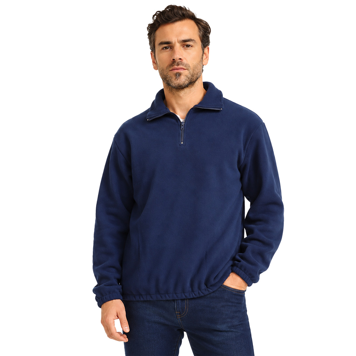 Maglia maglione maglietta golf pullover pile zip uomo sportivo caccia pesca - Personalizzabile con il tuo logo