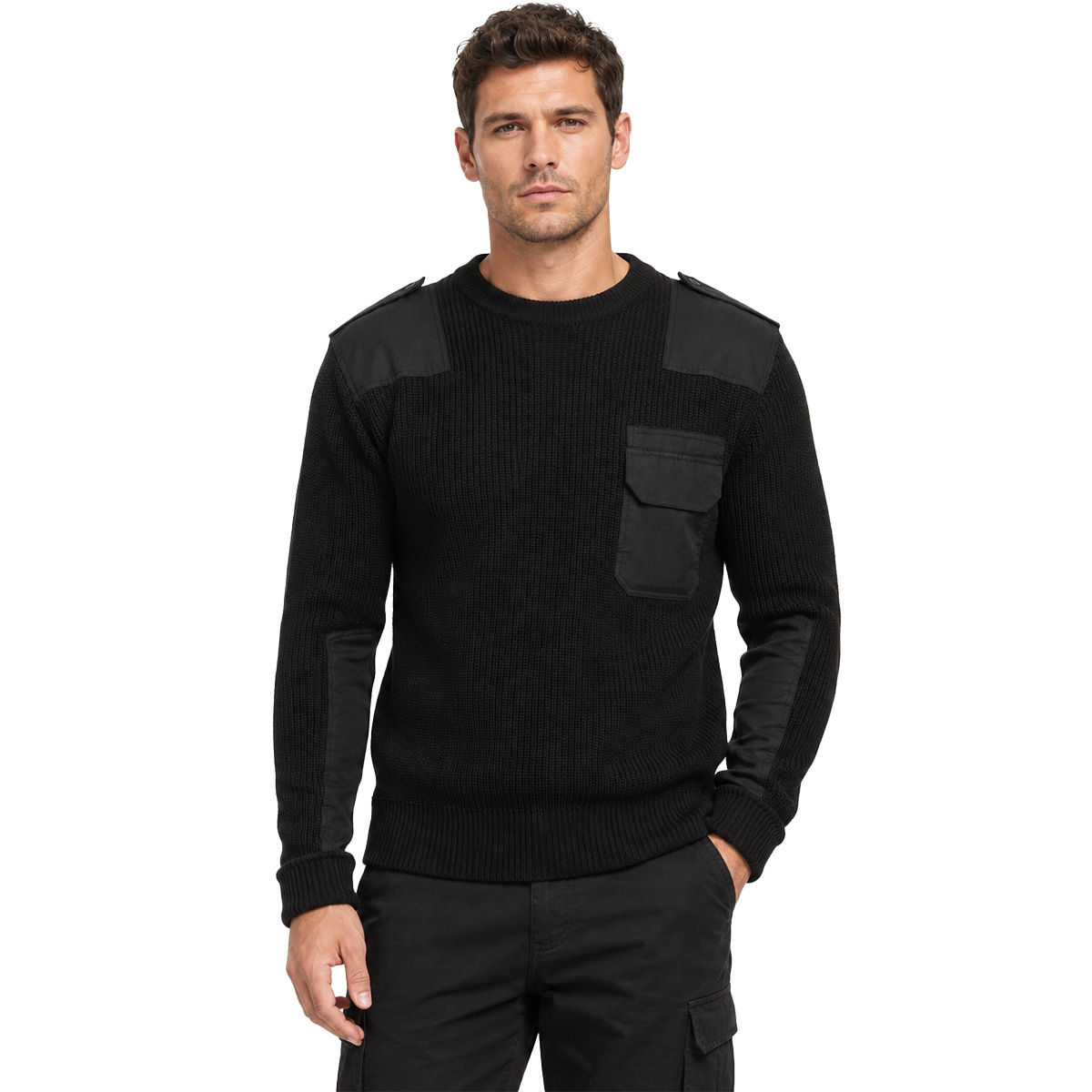 Maglione pullover Gomiti rinforzati Spalle rinforzate militare uomo invernale