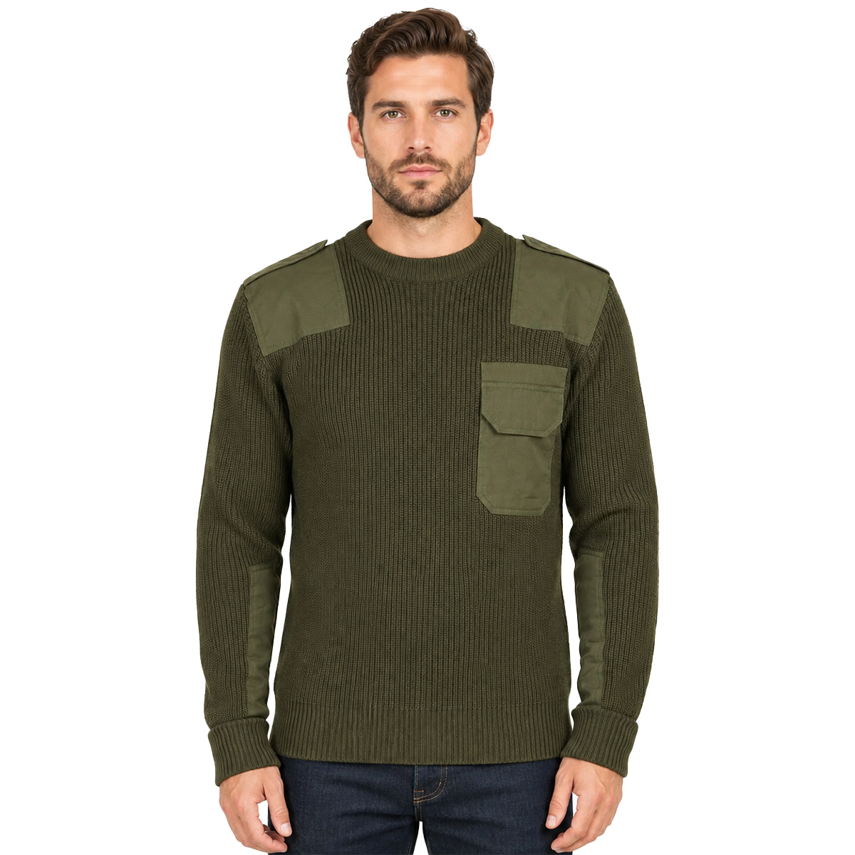 Maglione pullover Gomiti rinforzati Spalle rinforzate militare uomo invernale