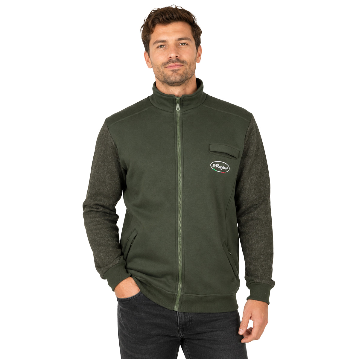 Felpa maglione kevlar caccia elastica zip antistrappo antispino made in Italy