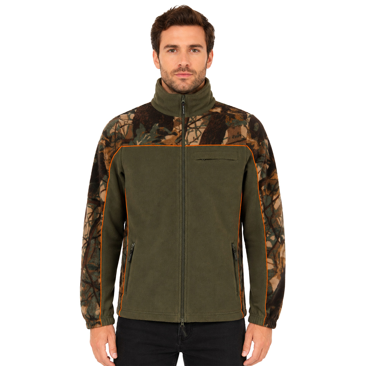 Maglione pile zip maglia termica calda neve montagna bosco uomo - Personalizzabile con il tuo logo