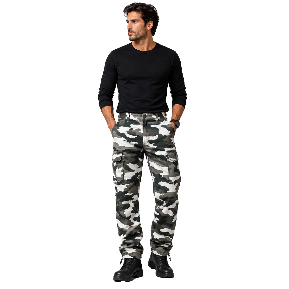 Pantalone bdu colore blu militare mimeticobianco nero uomo soft air