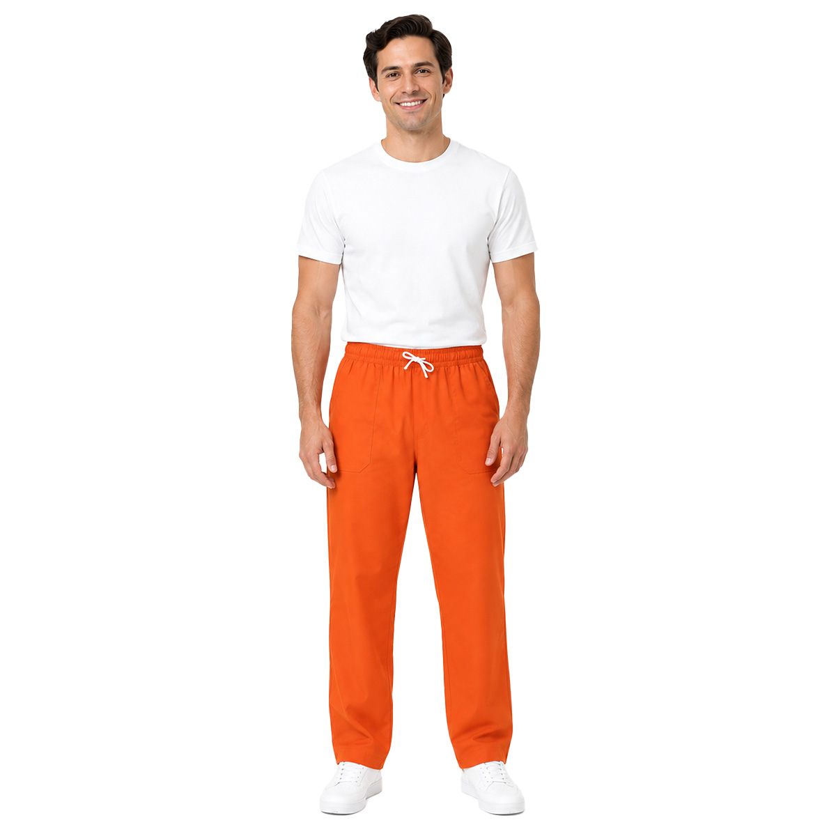 Pantalone Pantalaccio da cucina in cotone con elastico in vita in colore arancio