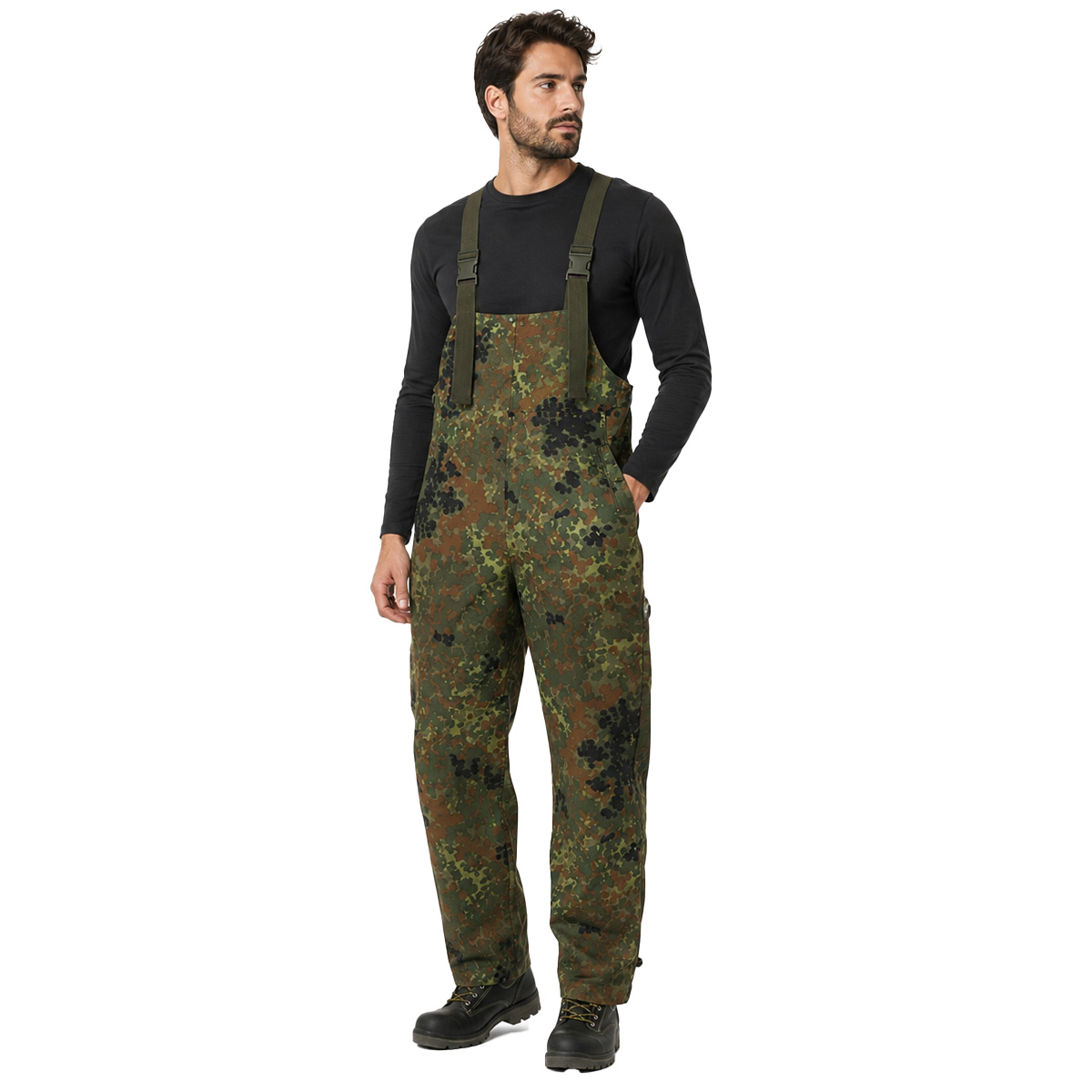 Salopette pettorina tuta tedesca flecktarn impermeabile moto pioggia