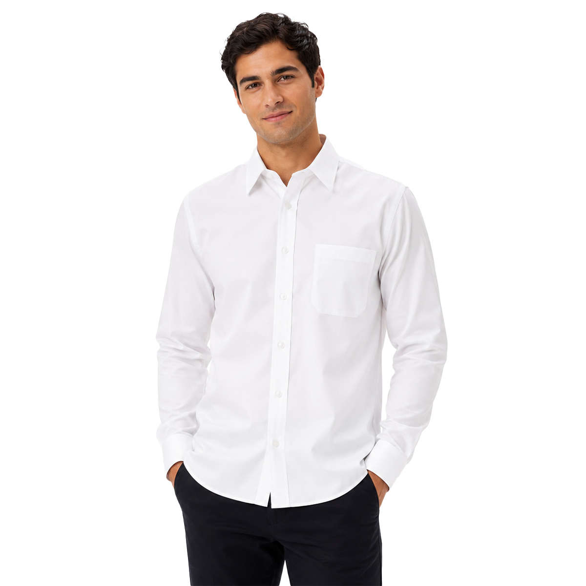 Camicia a manica lunga con taschino Resistente e professionale ideale come abbigliamento da lavoro, divisa da ristorazione e divise aziendali.