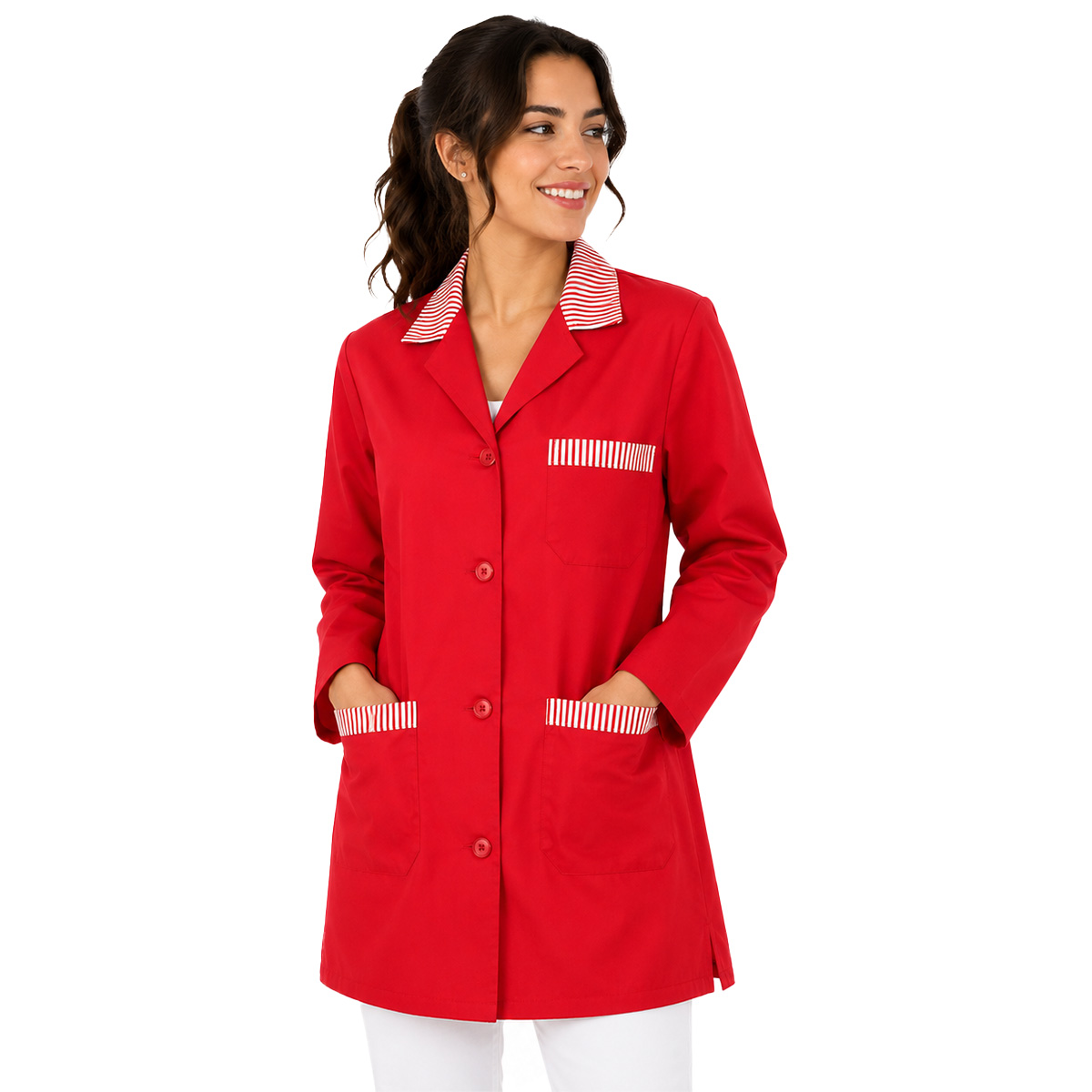 Camice grembiule donna cotone vari colori vestaglia pulizie maestra scuola asilo lavoro personalizzabile