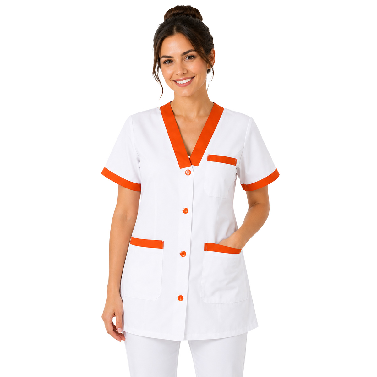 Camice donna pulizie bianco scuola maestra oss estetista abiti lavoro italy - Personalizzabile con il tuo logo