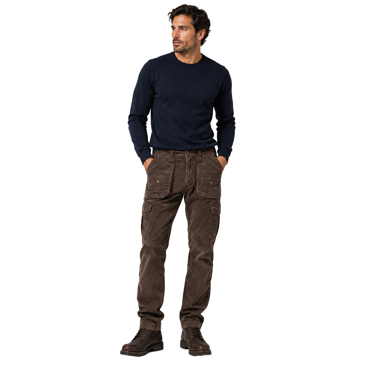 Pantalone vellutato velluto foderato uomo caldo pesante flanella comodo sportivo