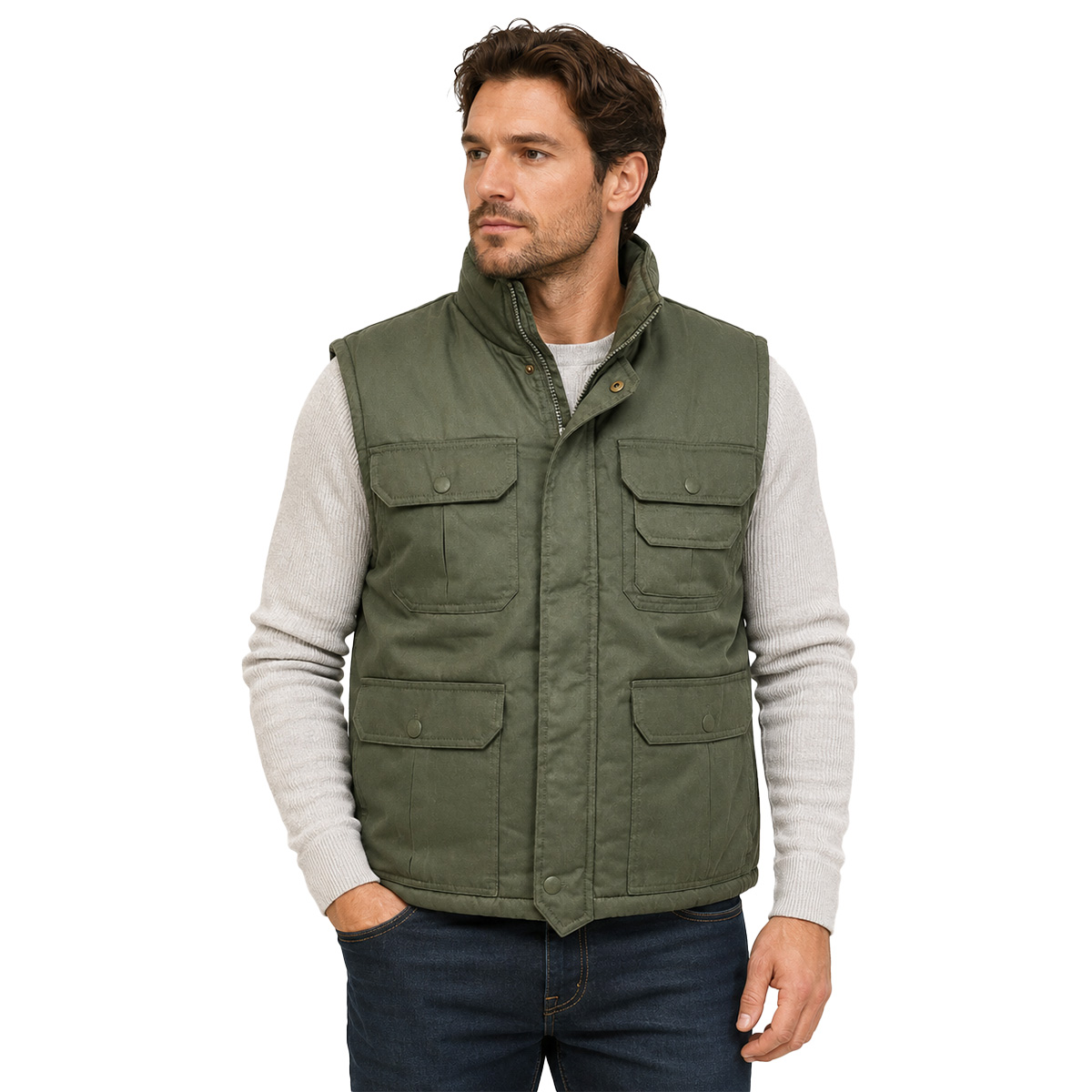 Gilet imbottito caccia cotone uomo donna invernale mimetico trapuntato - Personalizzabile con il tuo logo