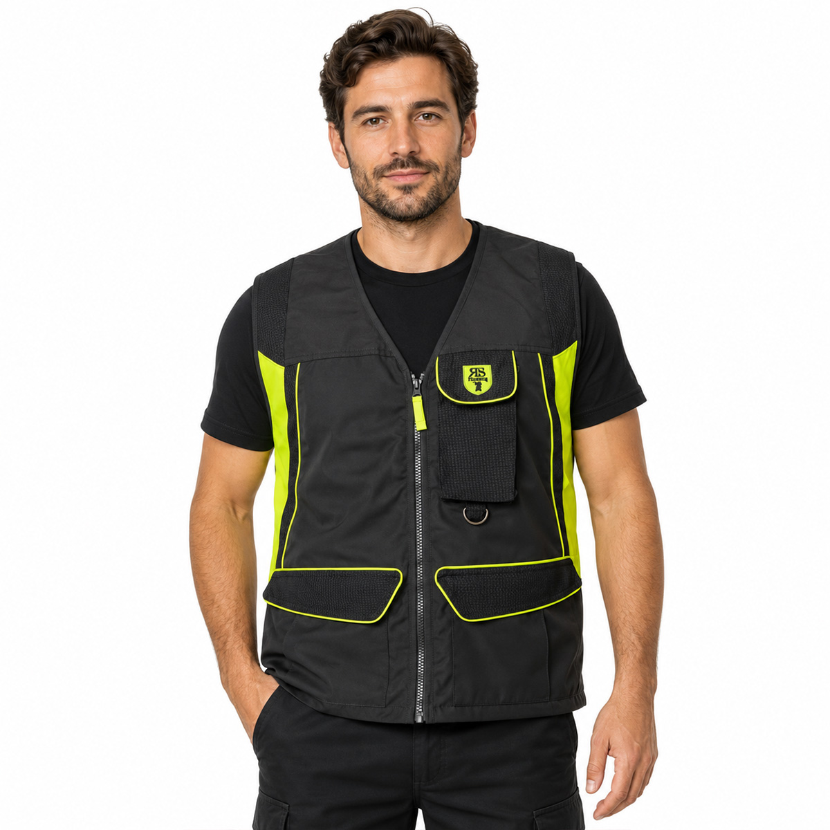 Gilet smanicato cotone tessuto tecnico impermeabile carniere richiudibile caccia - Personalizzabile con il tuo logo