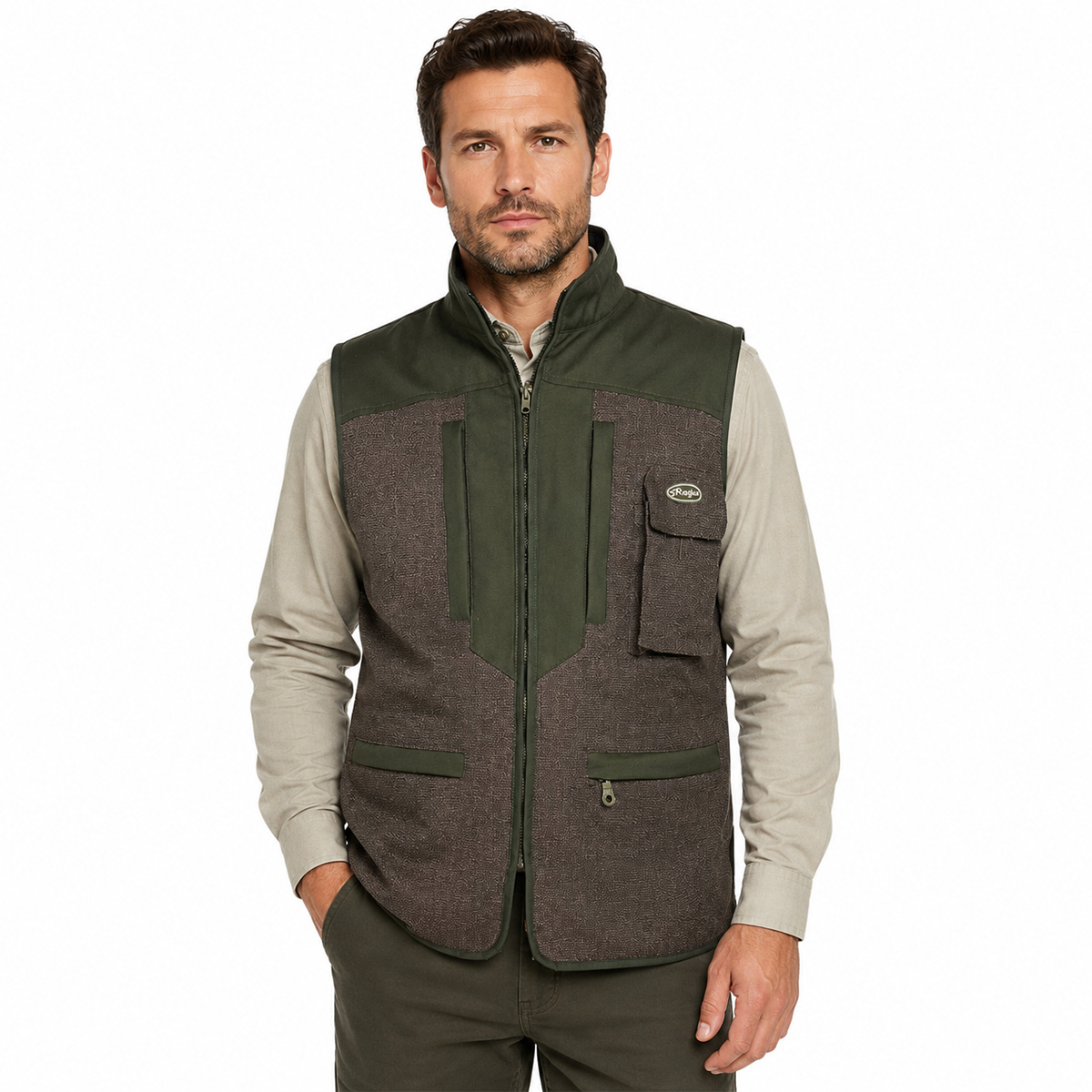 Gilet smanicato canvas cordura abbigliamento caccia idrorepellente antistrappo