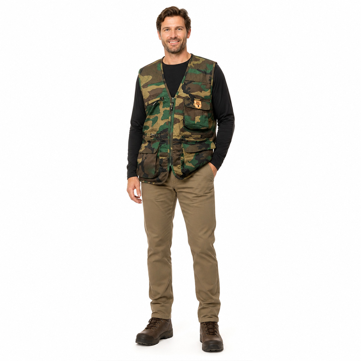 Gilet pesca multitasche caccia pesca uomo cotone soft air tiro tattico - Personalizzabile con il tuo logo