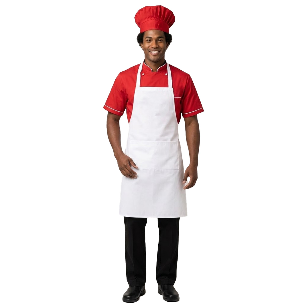 Completo Cuoco divisa Scuola Alberghiera Personalizzabile Kit Divisa per Cucina con Grembiule Cappello e Giacca Estiva
