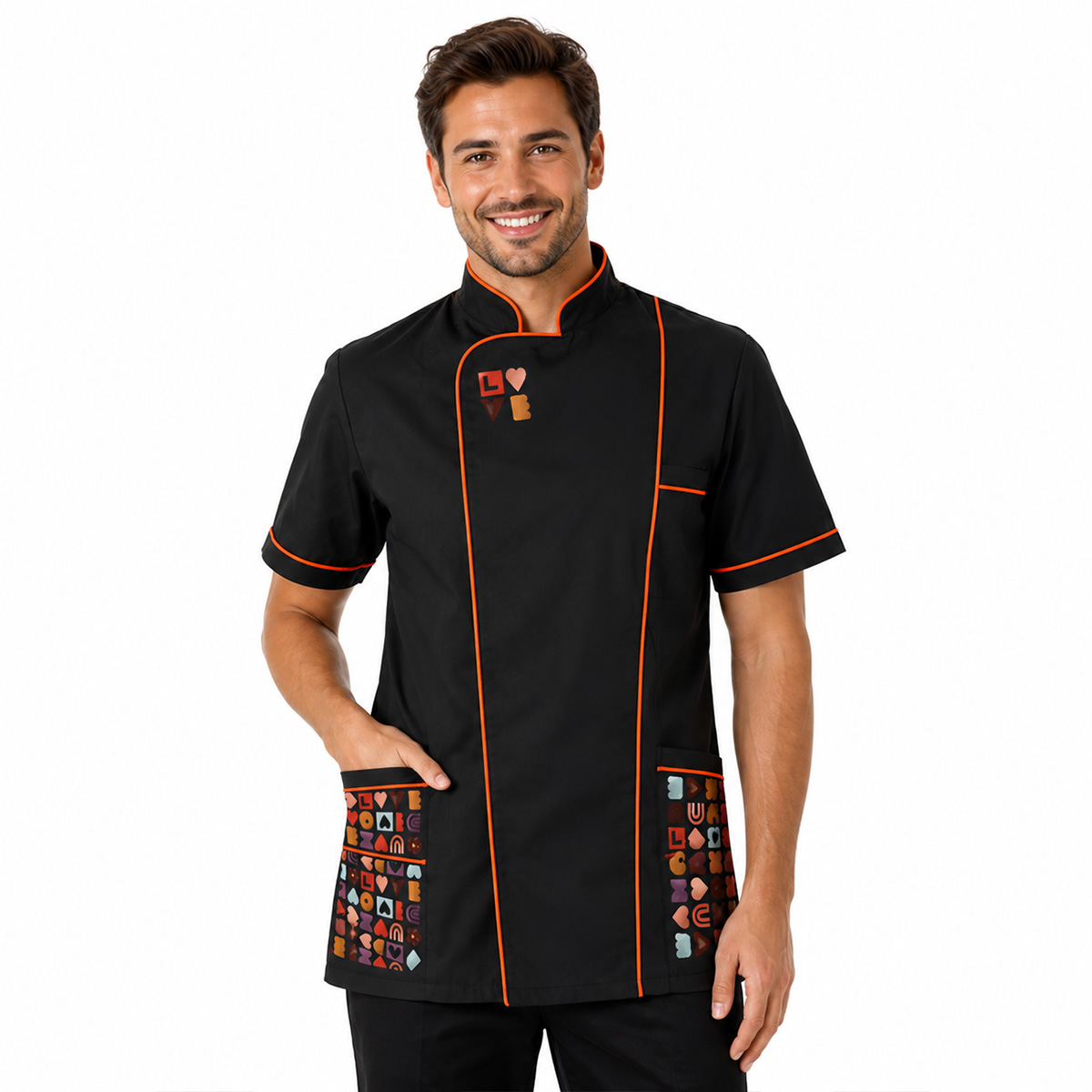 Casacca camice grembiule barbiere lavoro centro estetico uomo toelettatore amore san valentino