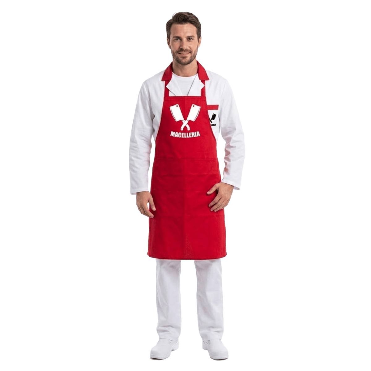 Kit Divisa Uomo supermercato Camice e grembiule Ideale per salumerie laboratori macellerie made in italy