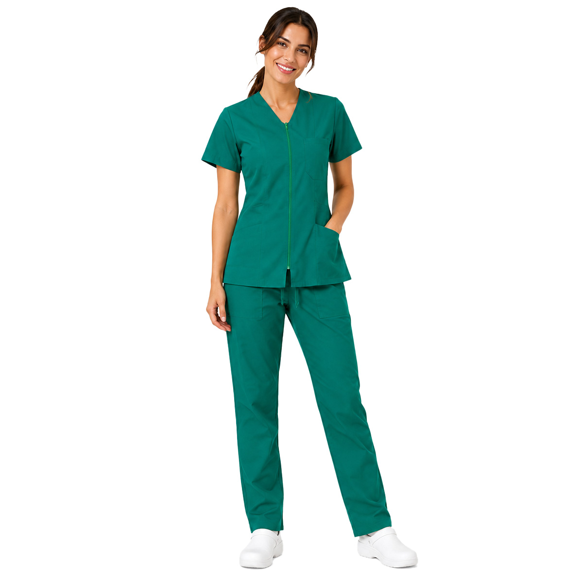 Completo zip infermiere oss cotone mezze maniche divisa estetista dottore - Personalizzabile con il tuo logo
