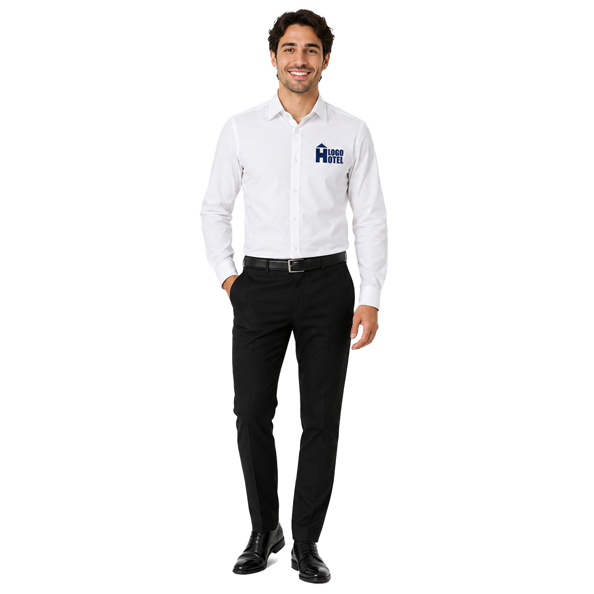 Kit Divisa Reception Hotel per Uomo con Camicia e Pantalone Personalizzabile con Logo e Nome