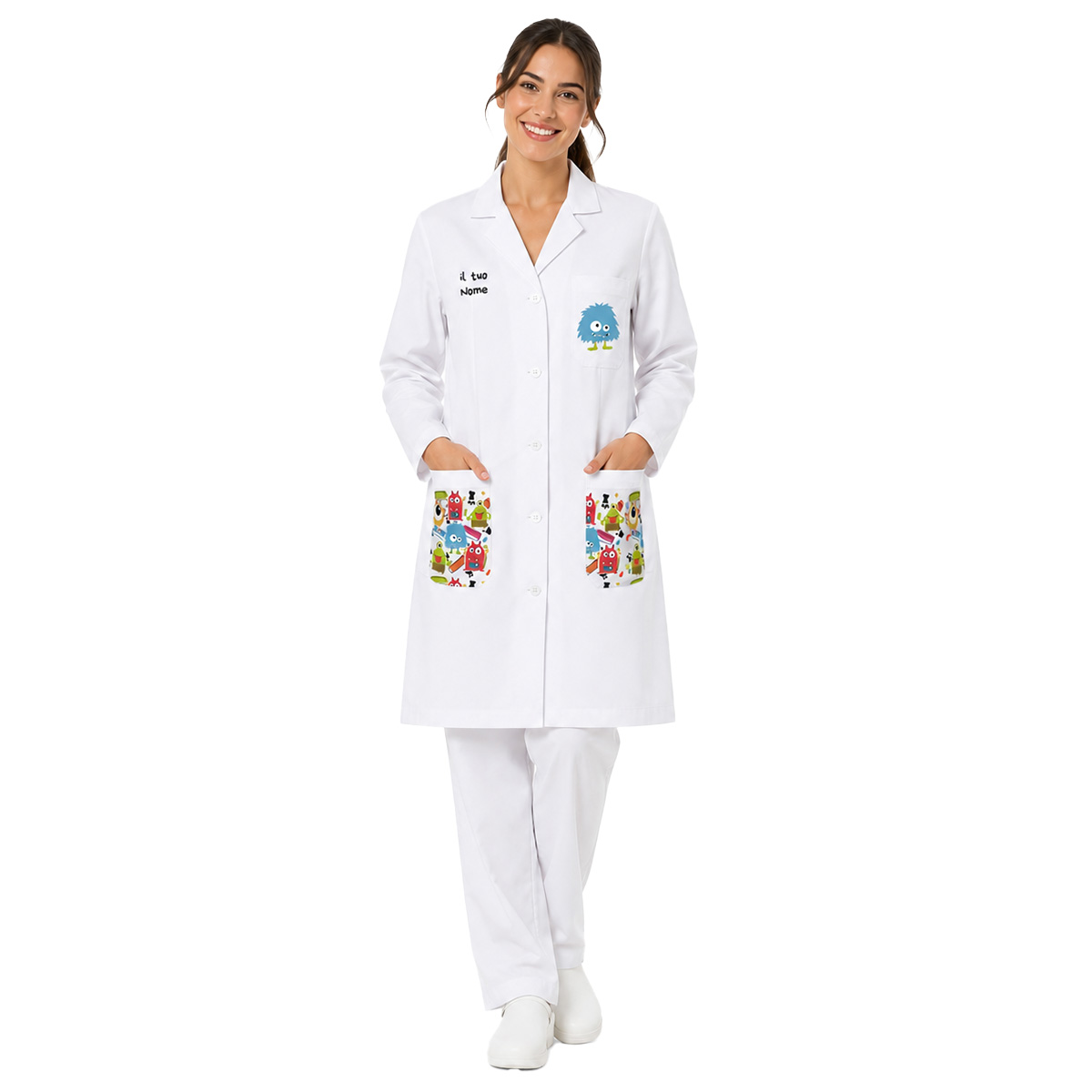 Camice donna pediatra veterinaria sanitario ospedaliero bambini clinica clownterapia