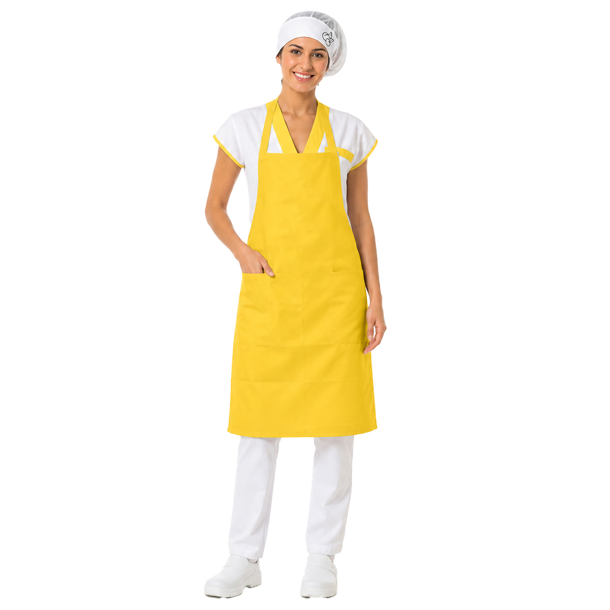 Grembiule camice donna da lavoro per caseifici laboratori e latteria supermercati formaggeria Personalizzabile