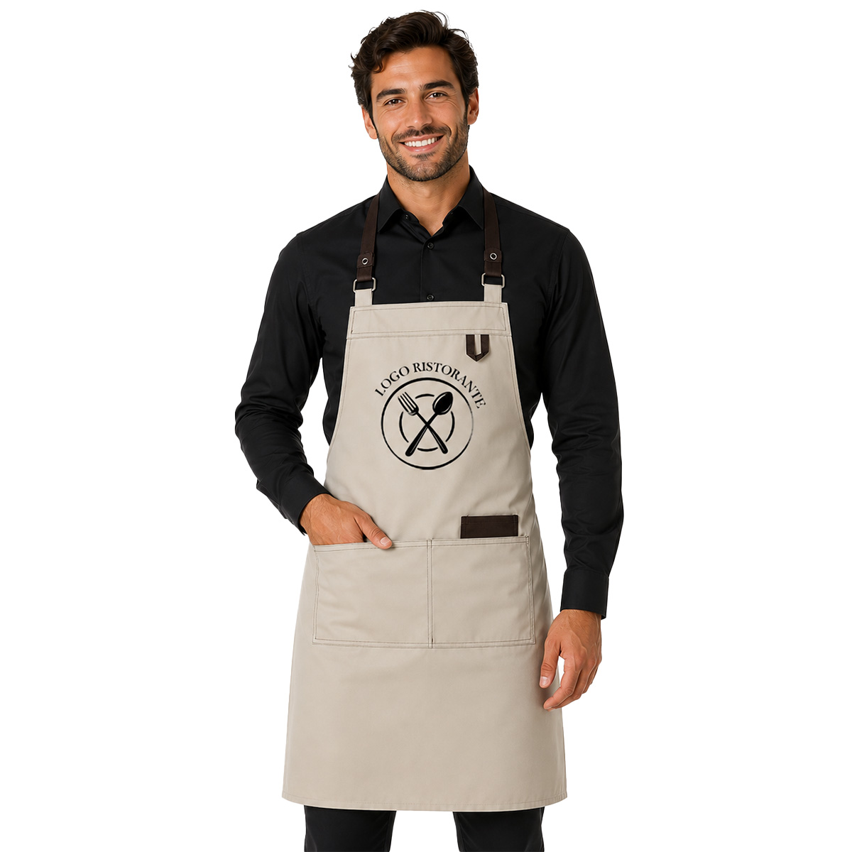 Kit professionale uomo Cameriere di sala per Camicia e Grembiule in 2 varianti Taglia unica made in italy