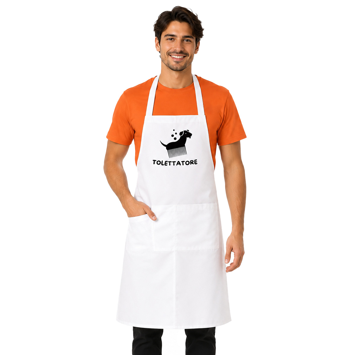 Kit Uomo per toelettatori con camice e grembiule PVC - personalizzabile con logo e nome