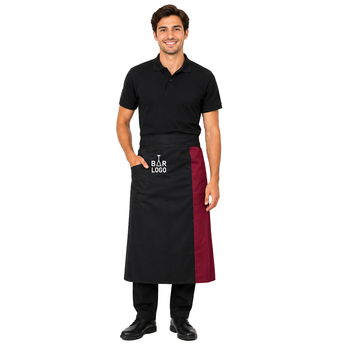 Kit Grembiule e Polo per Barista e Cameriere Disponibile in varie taglie e colori made in italy