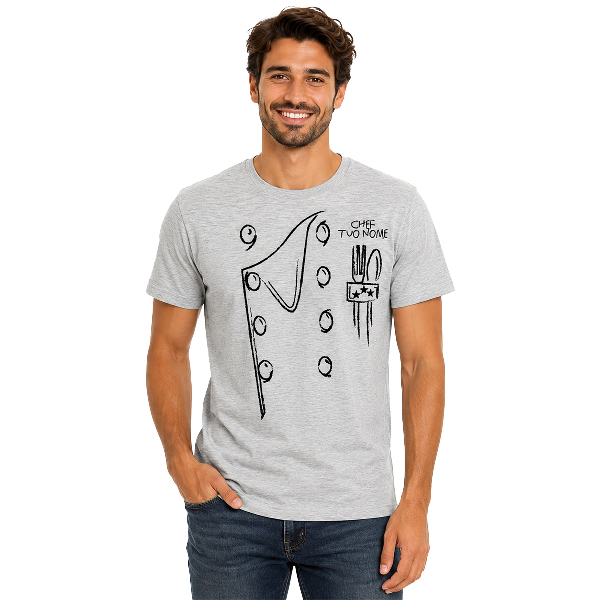 T-shirt maglia mezza manica con stampa DTF Casacca da cucina per uomo e donna