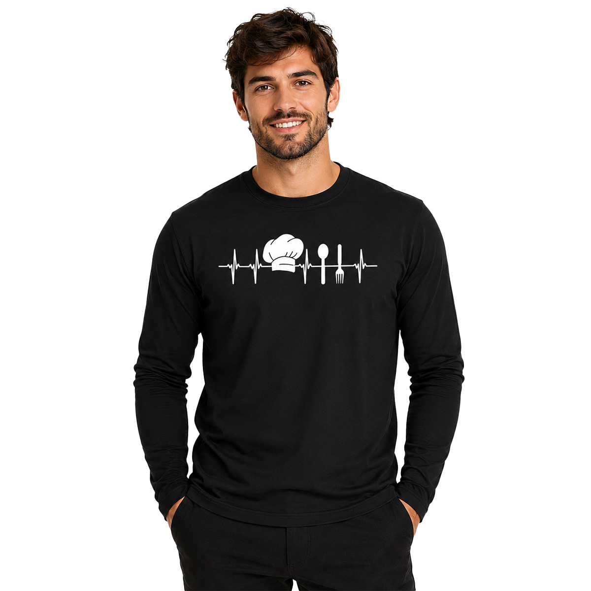 T-shirt classica a manica lunga con stampa DTF \