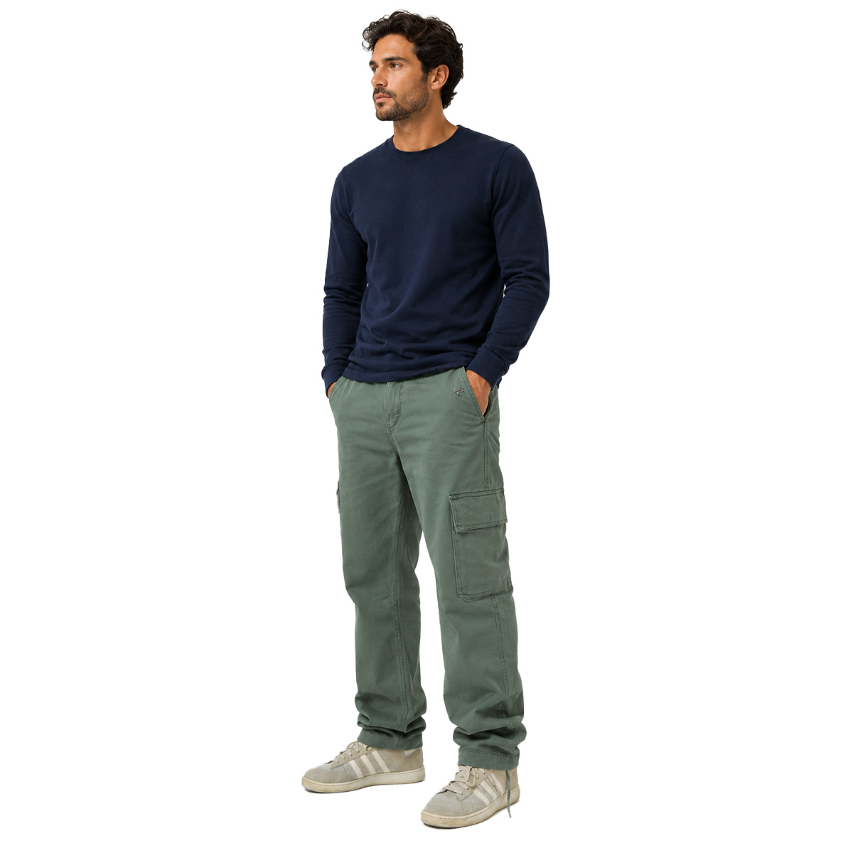 Pantalone calzoni pantalone moleskin cotone stone verde oliva uomo sportivo