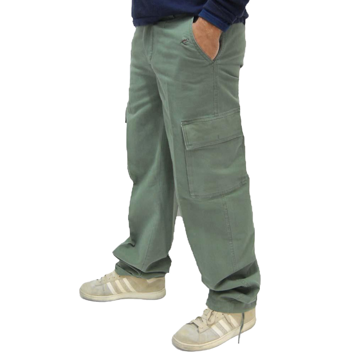 Pantalone calzoni pantalone moleskin cotone stone verde oliva uomo sportivo