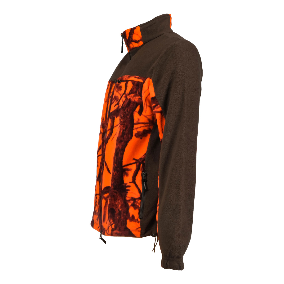 Maglia maglione pile reversibile arancio cinghiale forest caccia alta visibilita\'