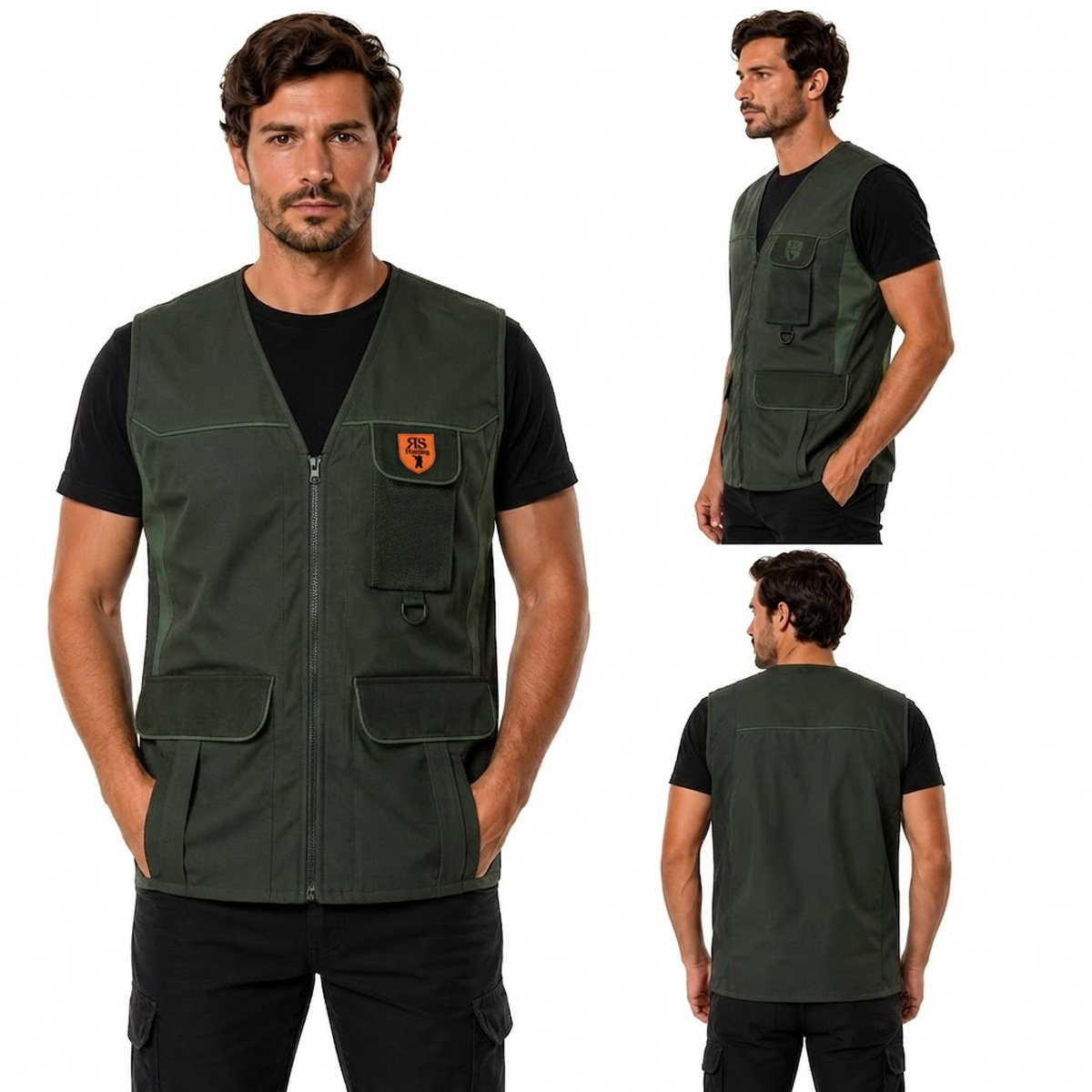 Gilet smanicato protettivo tessuto tecnico caccia resistente impermeabile