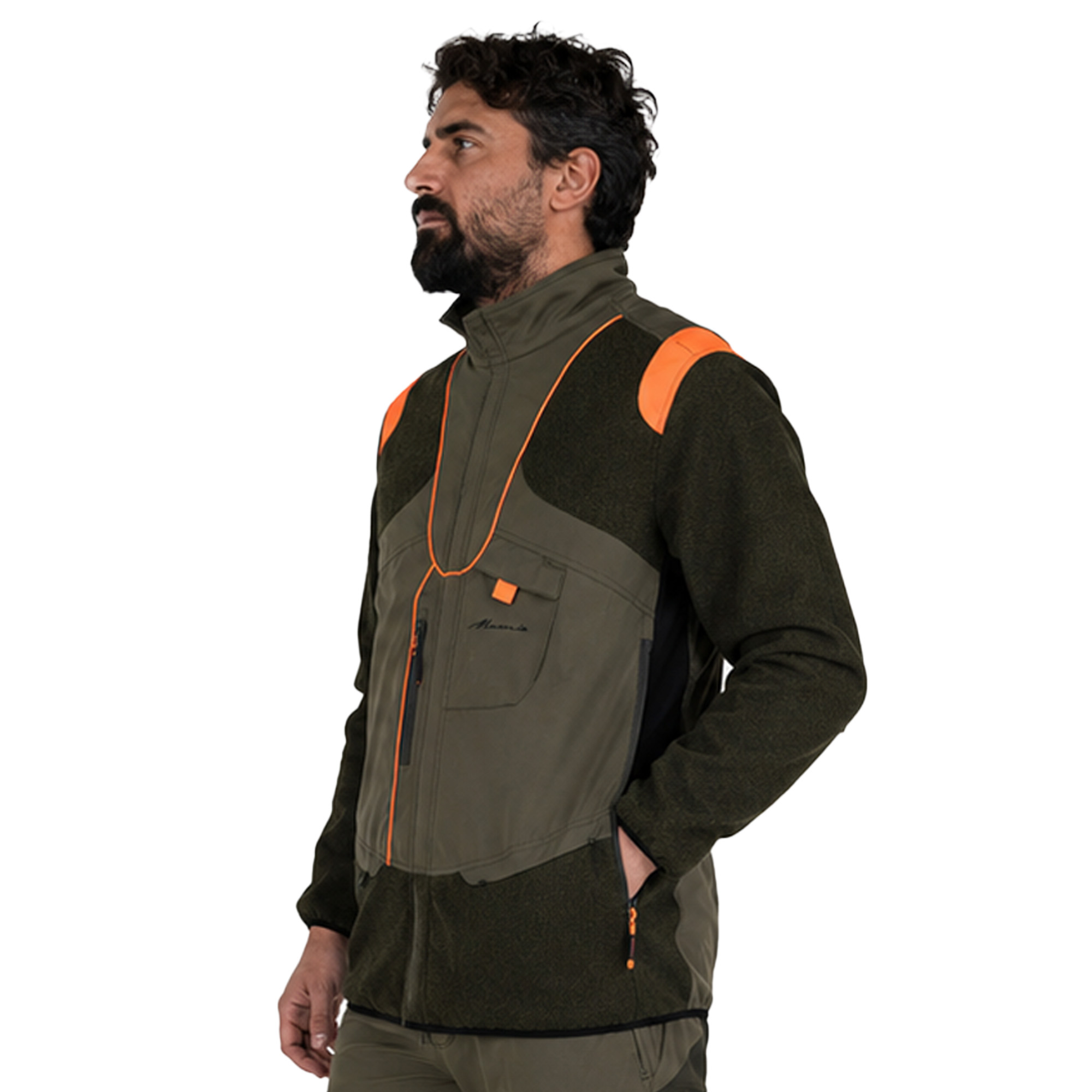 Giacca giubbino da Caccia Masseria Verde Arancio Fluo Elasticizzata e Antistrappo impermeabile