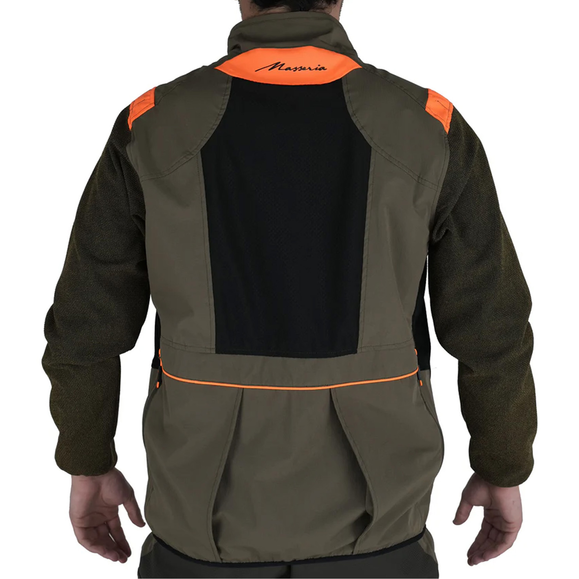 Giacca giubbino da Caccia Masseria Verde Arancio Fluo Elasticizzata e Antistrappo impermeabile