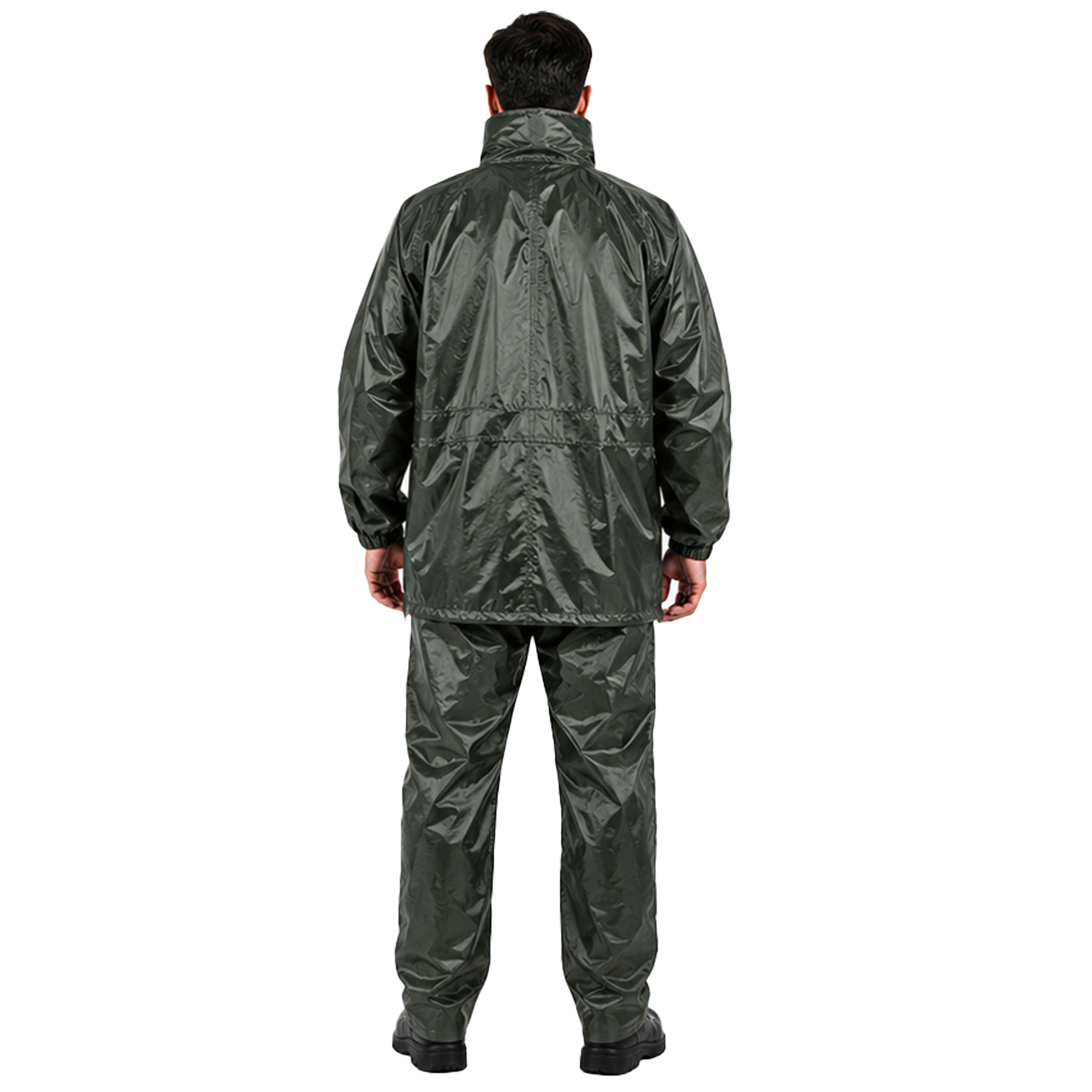 Completo impermeabile giacca pantalone pvc moto caccia pesca pioggia