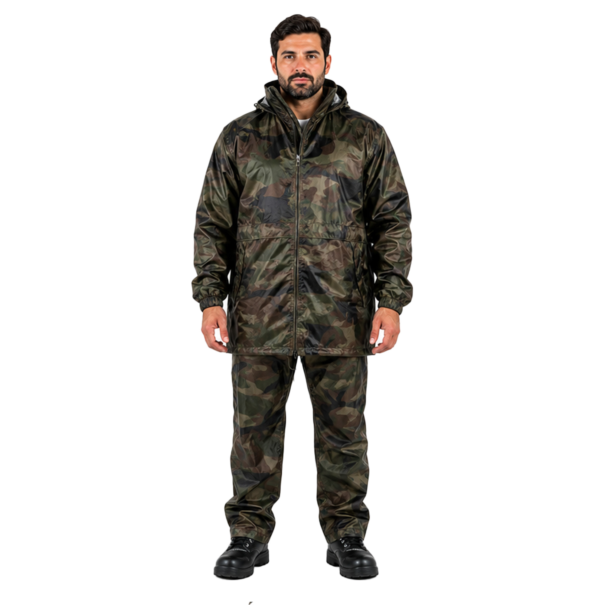Completo impermeabile giacca pantalone pvc moto caccia pesca pioggia