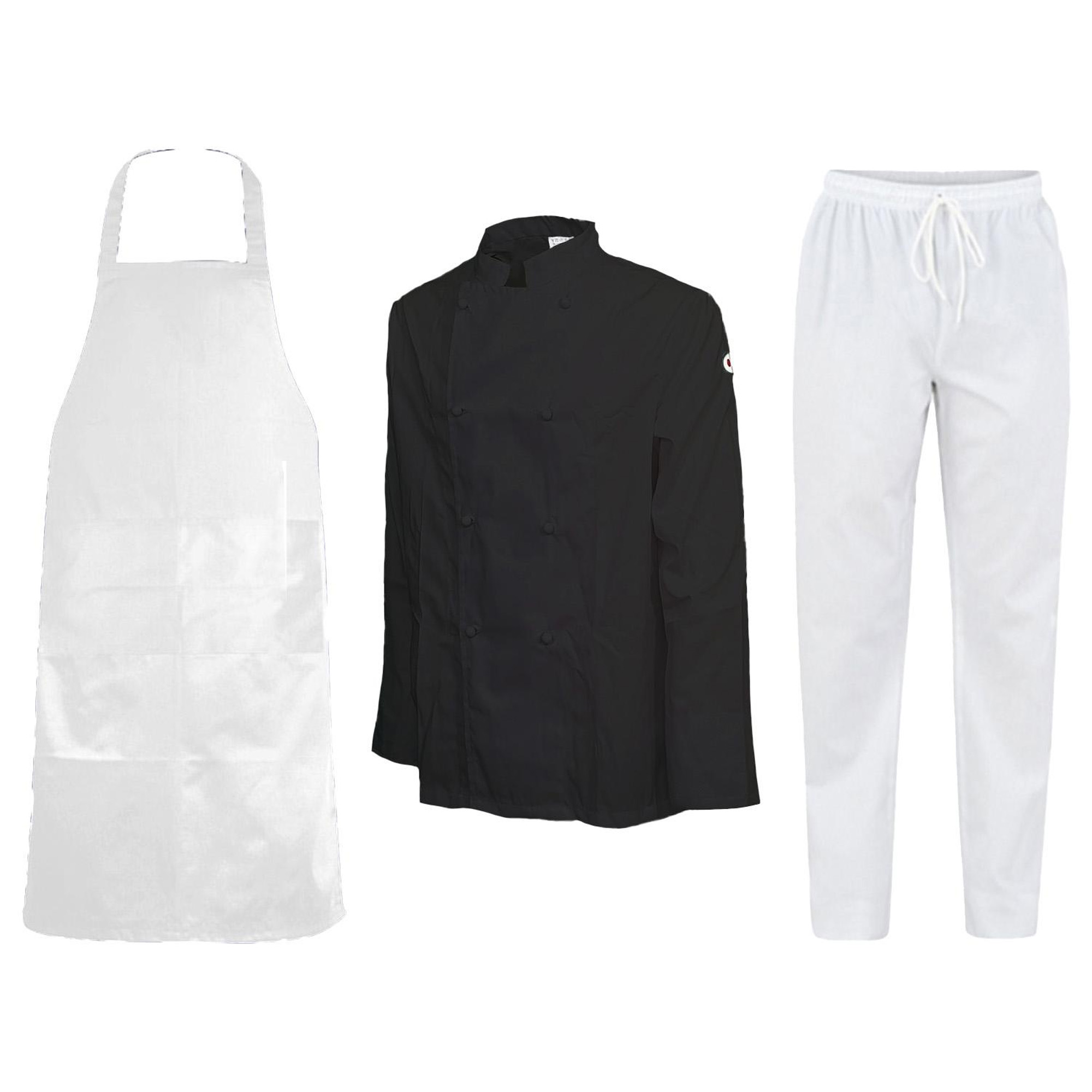 Kit Chef Pasticceria Cucina Forno Personalizzabile Completo con Giacca Grembiule e Pantaloni made in italy