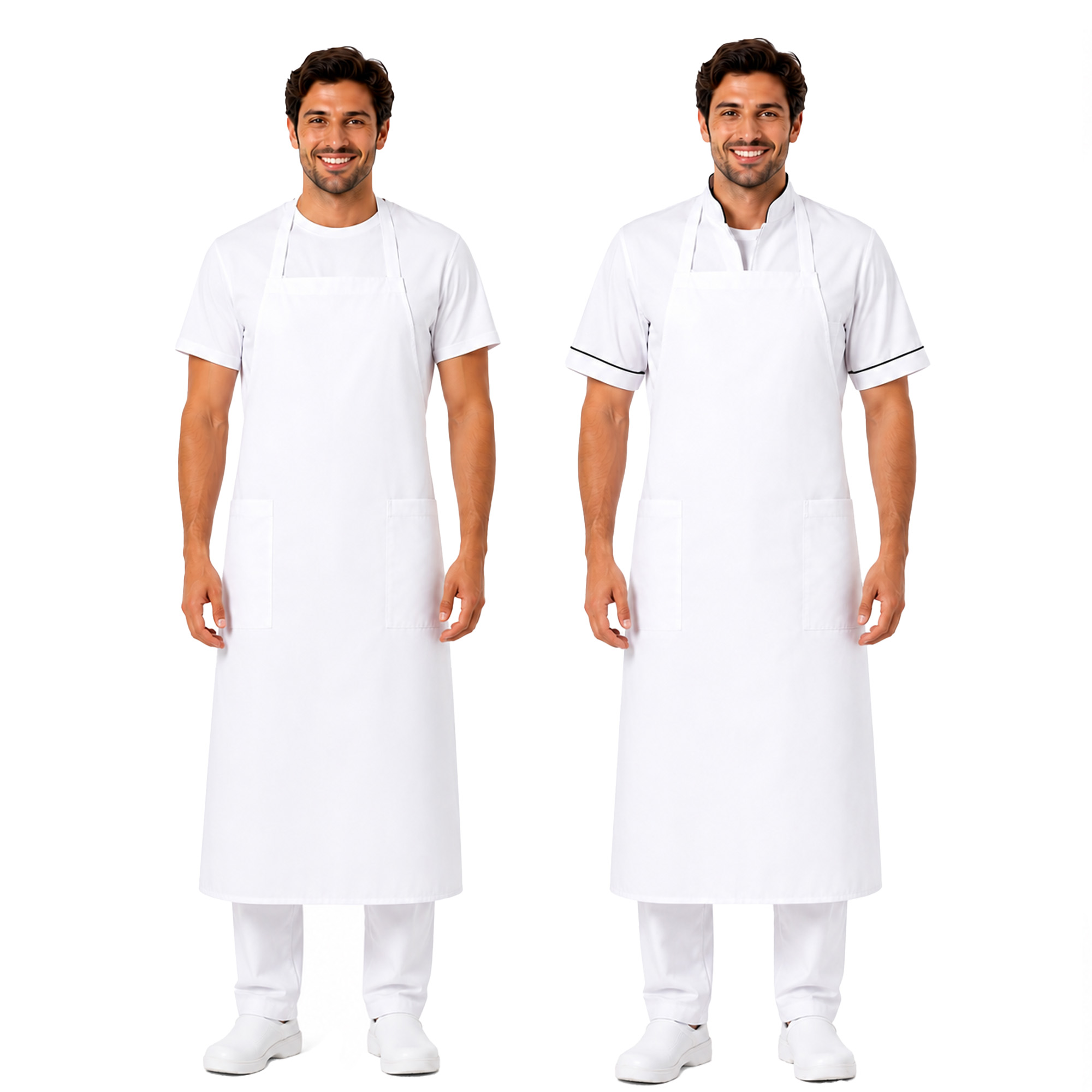 Kit completo Uomo per Panetteria Bancone fornaio con Casacca t-shirt Pantalone e Grembiule Personalizzabile con logo e nome