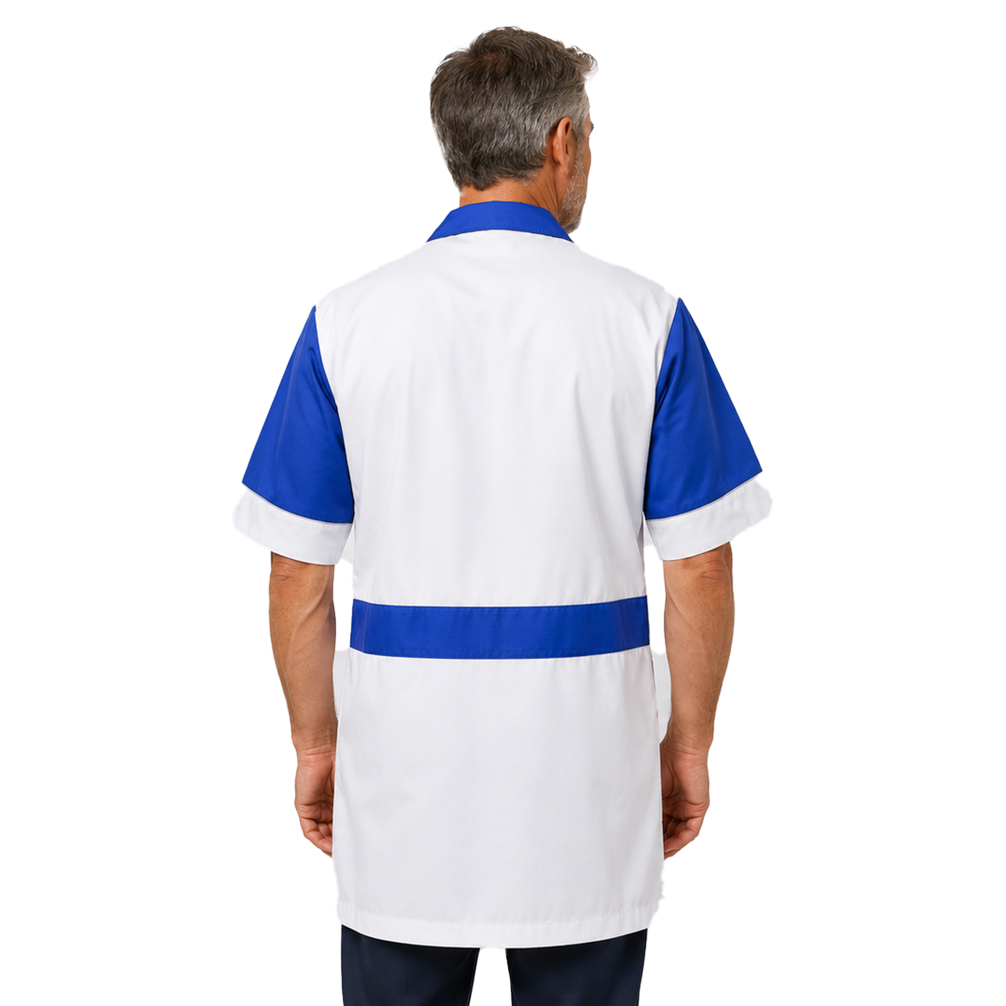 Camice supermercato lavoro made in Italy blu estivo mezze maniche - Personalizzabile con il tuo logo
