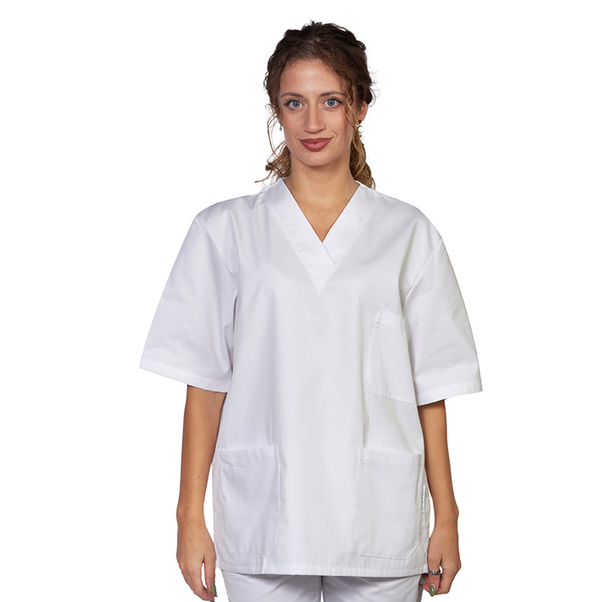 casacca sanitaria medicale infermiere blusa lavoro scollo a V vari colori uomo donna