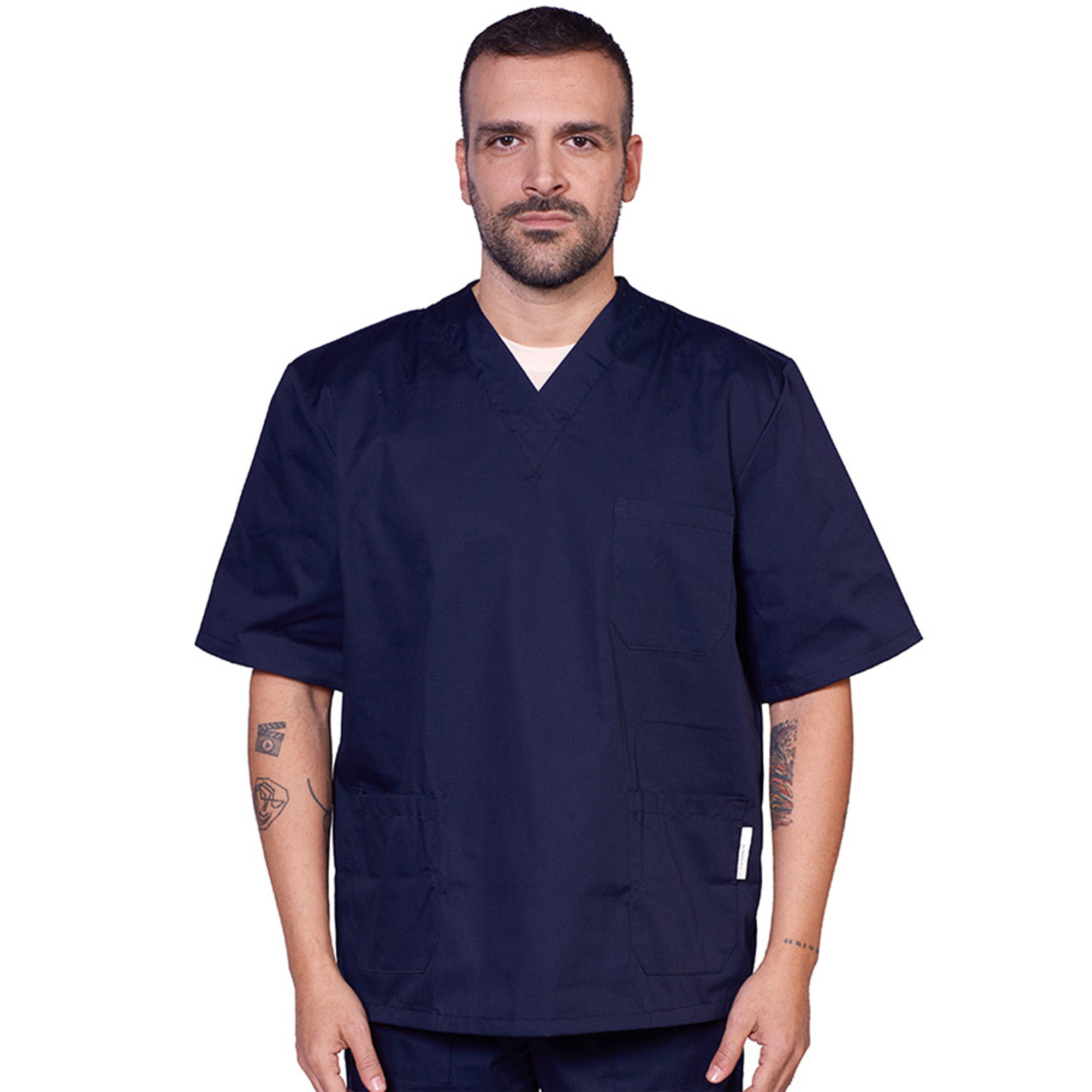 casacca sanitaria medicale infermiere blusa lavoro scollo a V vari colori uomo donna