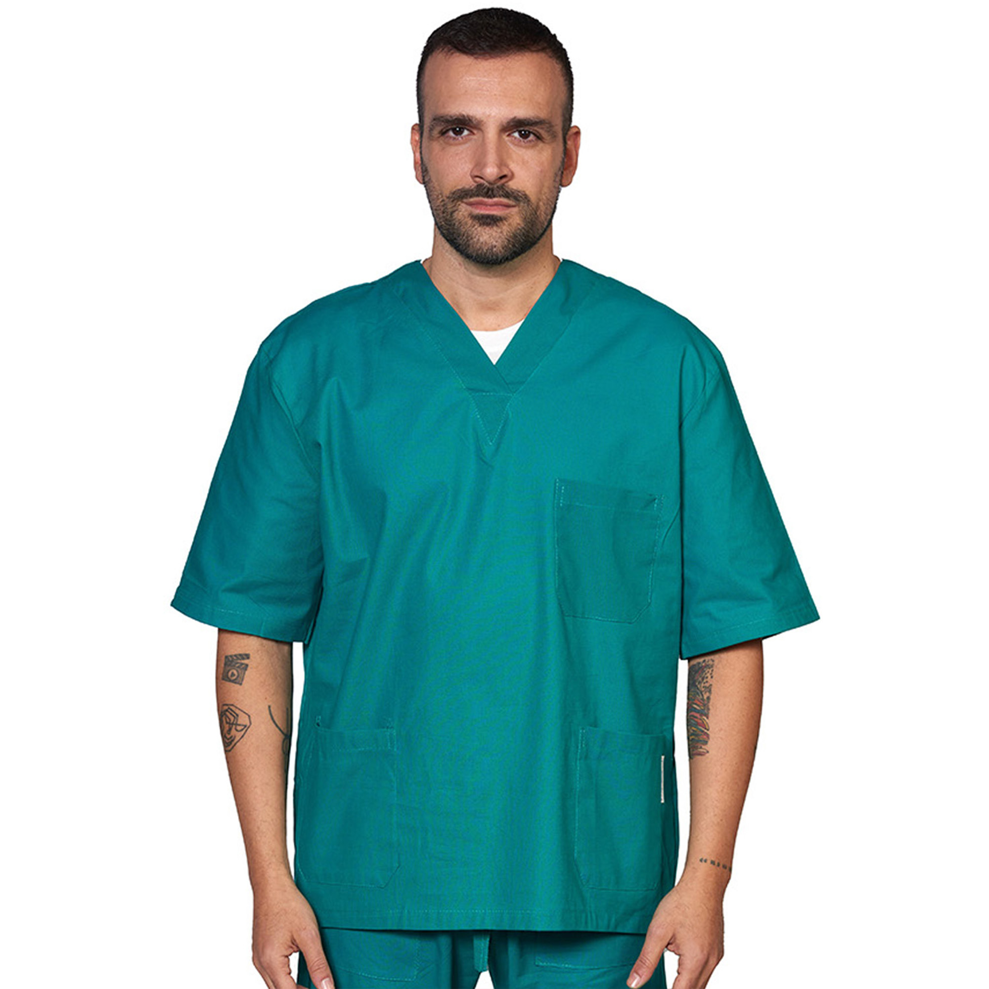 casacca sanitaria medicale infermiere blusa lavoro scollo a V vari colori uomo donna