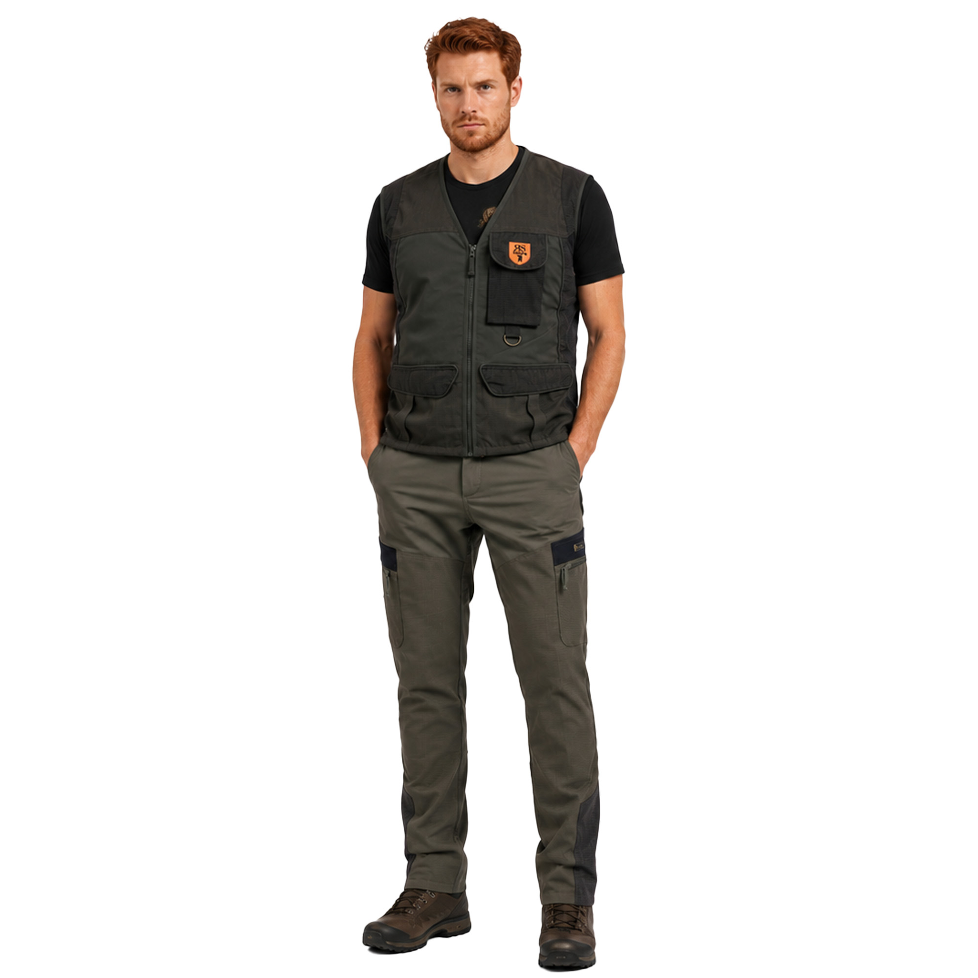 Completo da Caccia con Gilet Tecnico Antirovo e Pantalone Elasticizzato Impermeabile