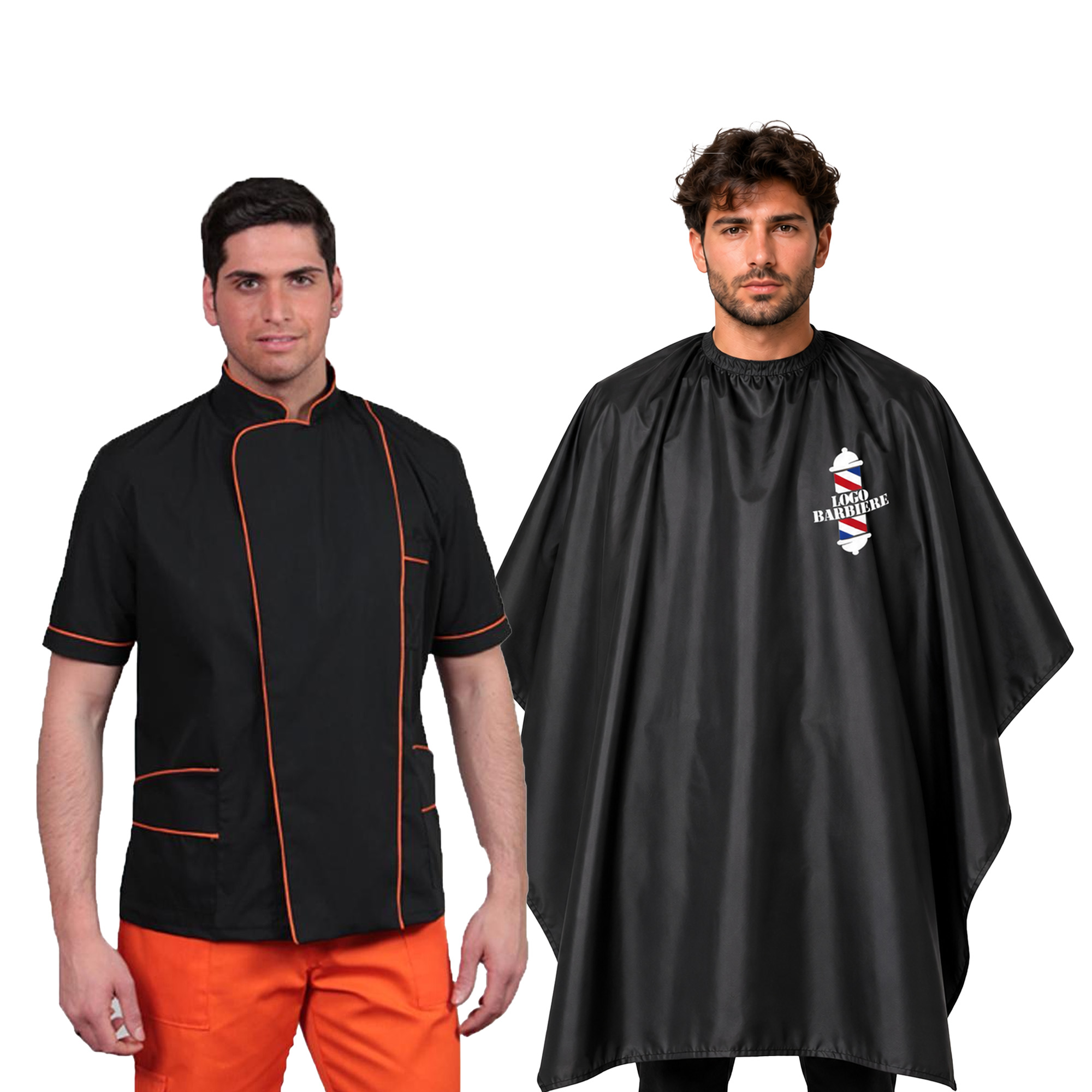 Kit Barbiere Parrucchiere con Casacca e Mantella - Personalizzabile con Nome e Logo