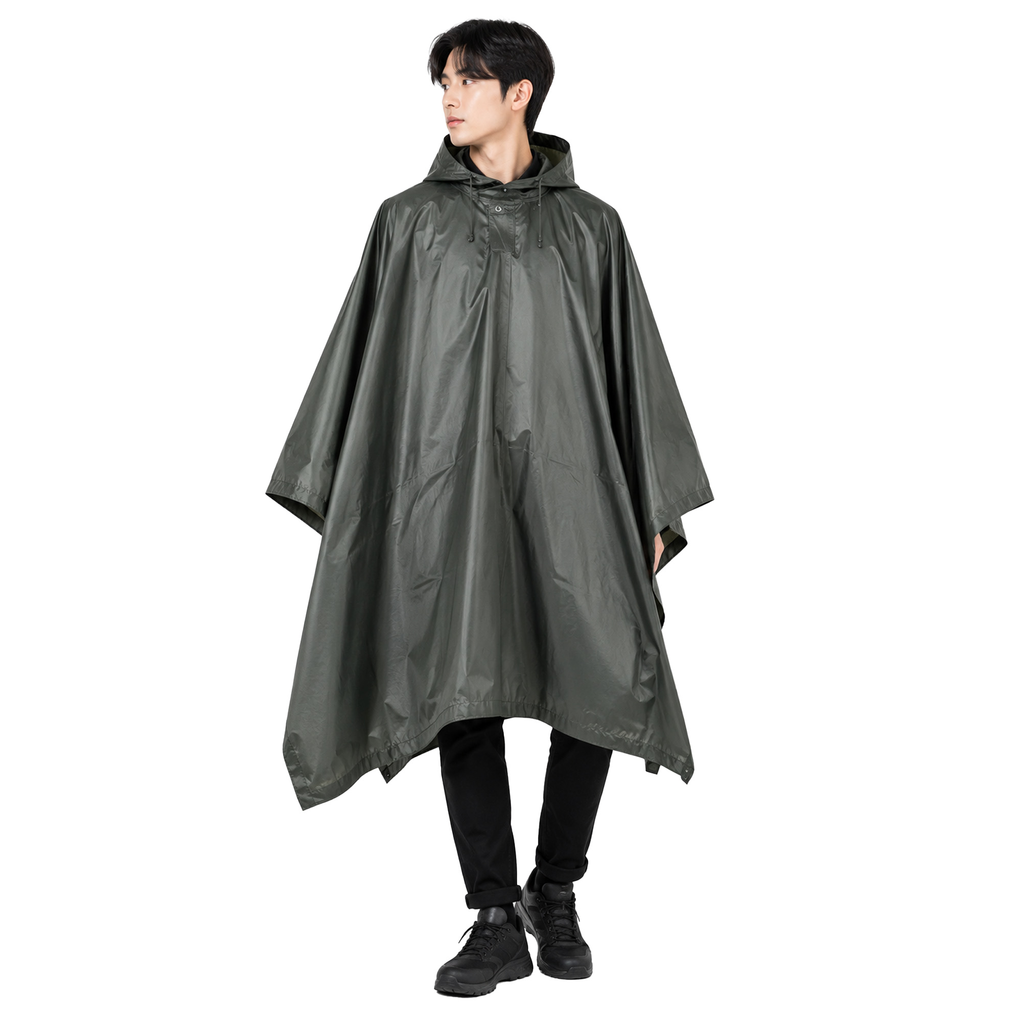 Impermeabile poncho antipioggia antivento invernale caccia pesca sport cappuccio