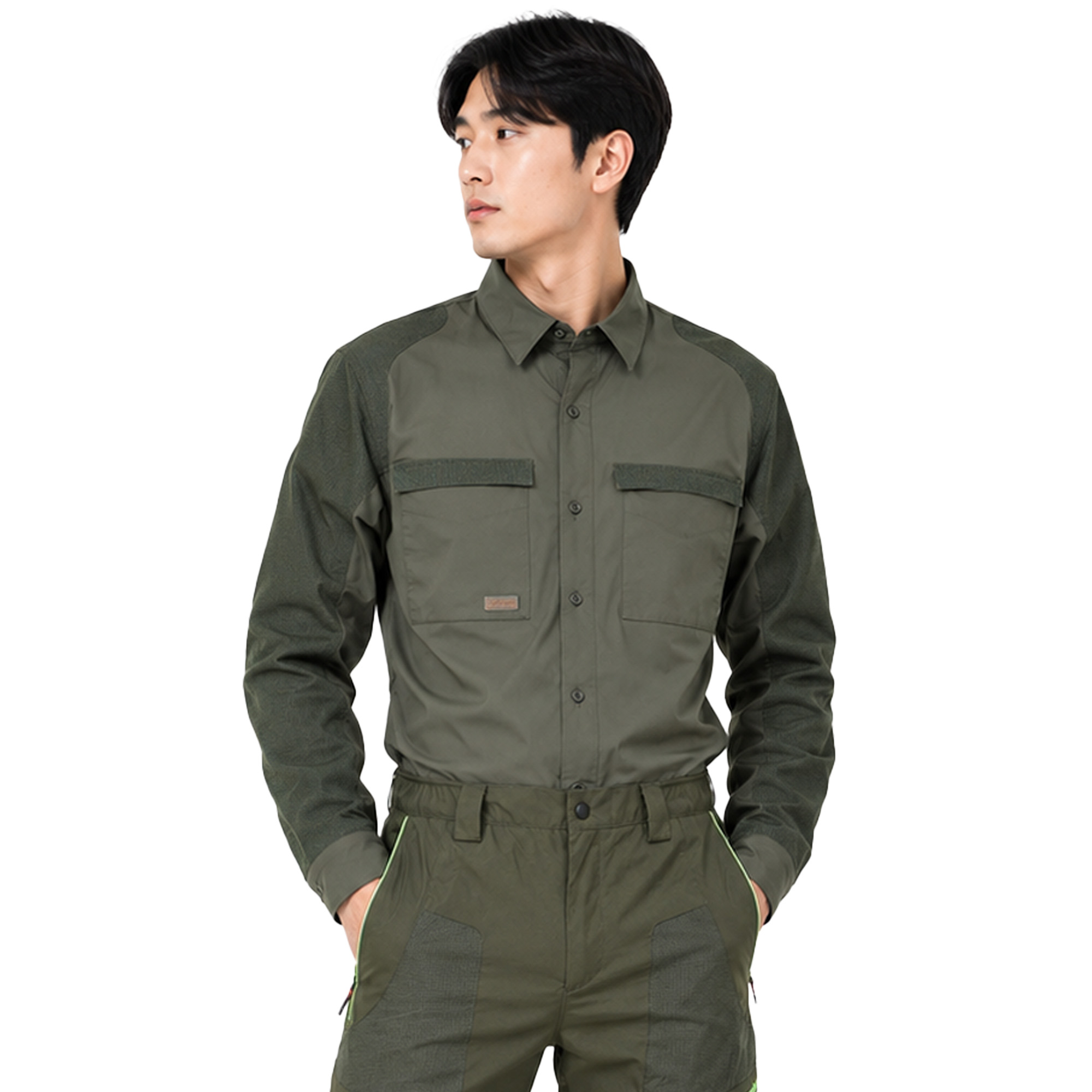 Camicia uomo elasticizzata e rinforzata in Micro ripstop Antistrappo caccia
