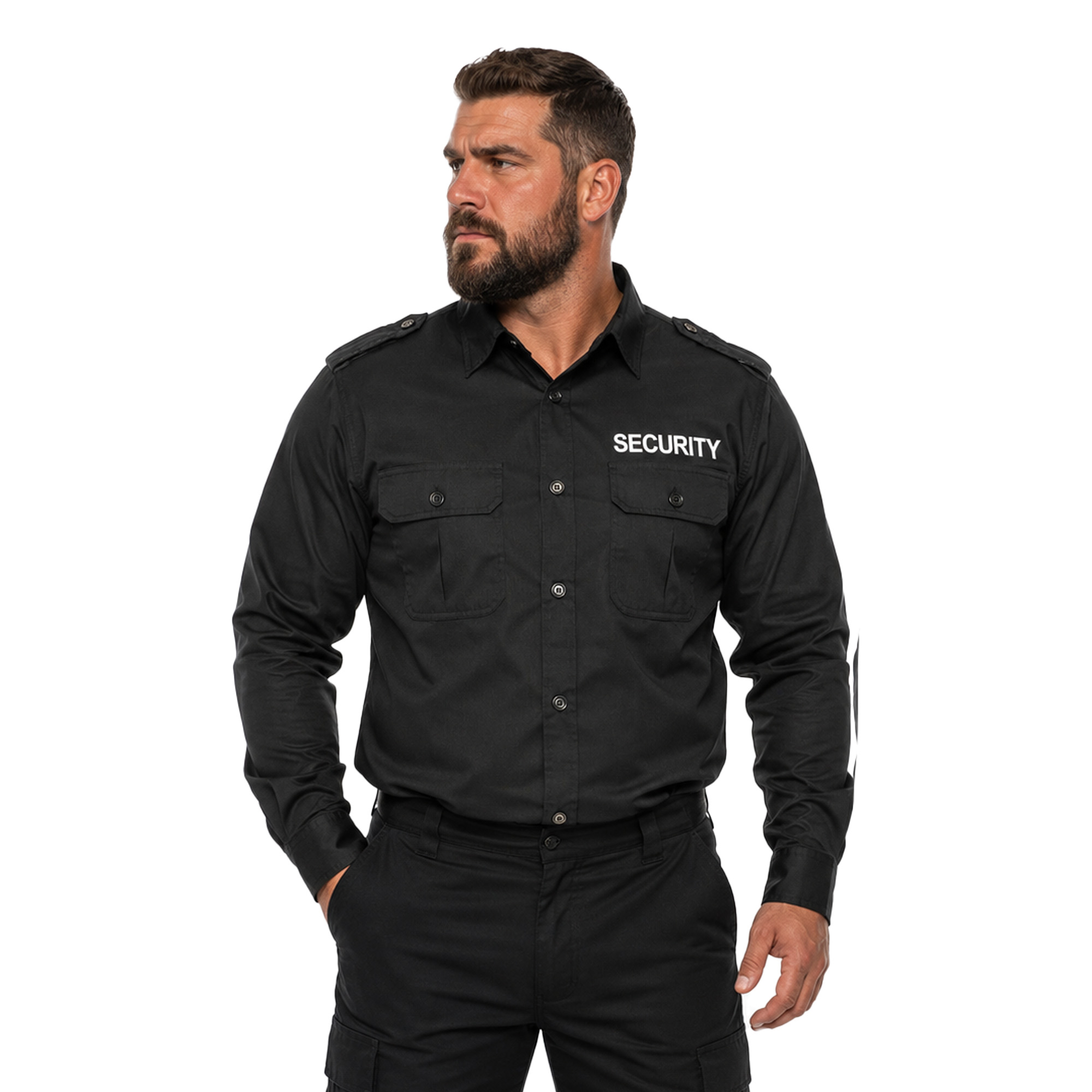 Hombreras de hombre de algodón repelente al agua securitorep de seguridad para camisa de hombre incluidas