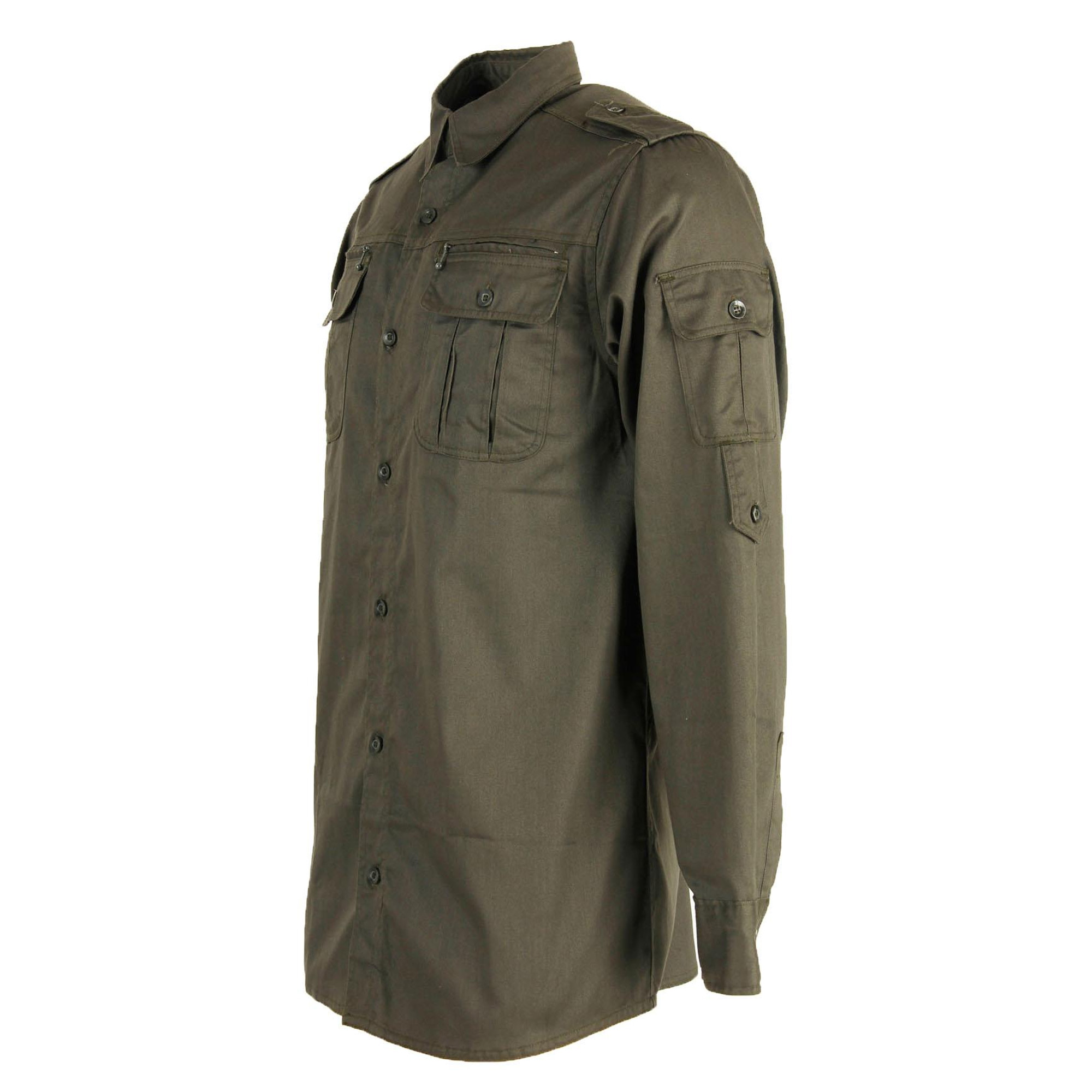 Camicia cotone bottoni caccia verde sport abbigliamento tecnico uomo - Personalizzabile con il tuo logo